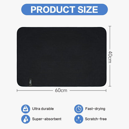 Mikrofaser Geschirrtücher Schwarz 40x60cm 4er Pack