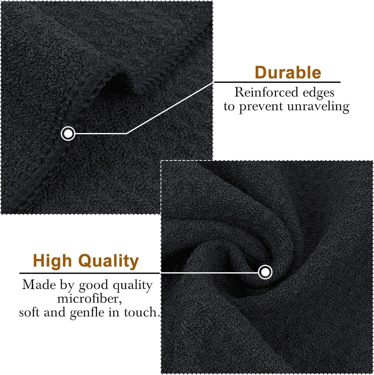 4er Pack VIVOTE Microfaser Geschirrtücher 40x60cm Schwarz - Weiche & saugfähige Küchentücher