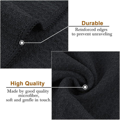 4er Pack VIVOTE Microfaser Geschirrtücher 40x60cm Schwarz - Weiche & saugfähige Küchentücher