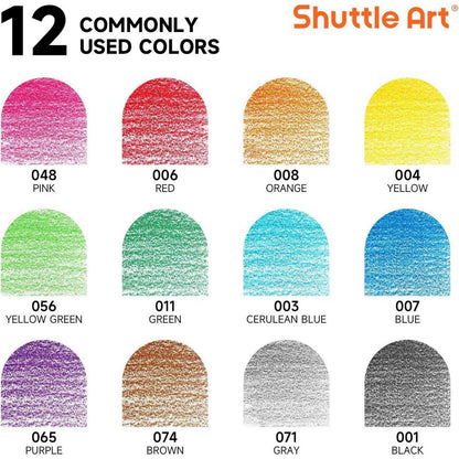 Shuttle Art 504 Buntstifte Set für Kinder, 12 Lebendige