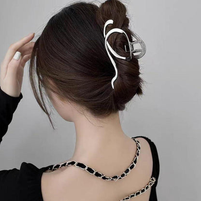 4er Set Moderne Silber Metall Haarspangen große Haarklammern