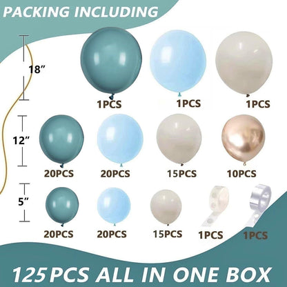 Pastell Blaue Luftballon Girlande Set 125 Stück für Baby Dusche Hochzeit Party