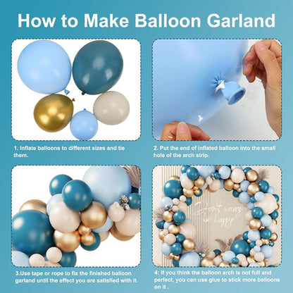 Luftballon Girlande Blau 125 Stück Dekoration Party Hochzeit Geburtstag