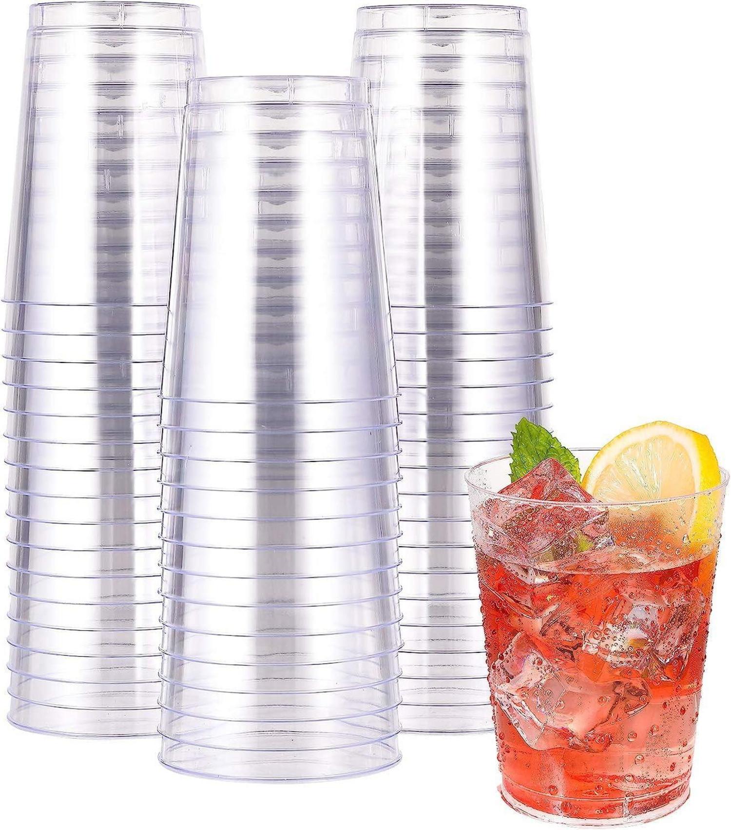 Transparente Plastikbecher, 300ml, 50 Stück - Party Weingläser