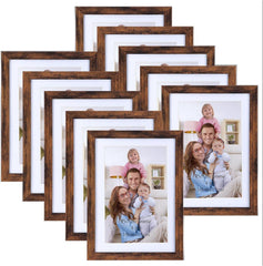 10er Set Bilderrahmen 10x15 13x18 Braun Collage Fotorahmen