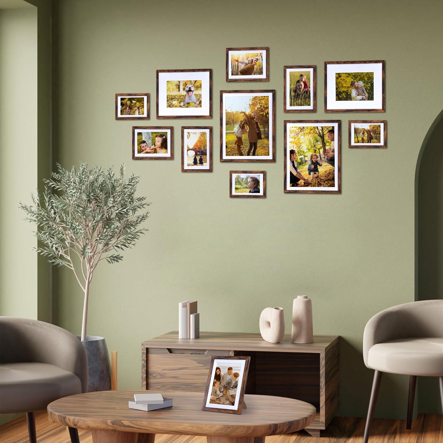 Bilderrahmen 10x15 und 13x18 cm Braun Passepartout Collage Set
