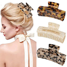 3er Set Acetat-Haarspangen Leopard Muster Haarstyling-Zubehör