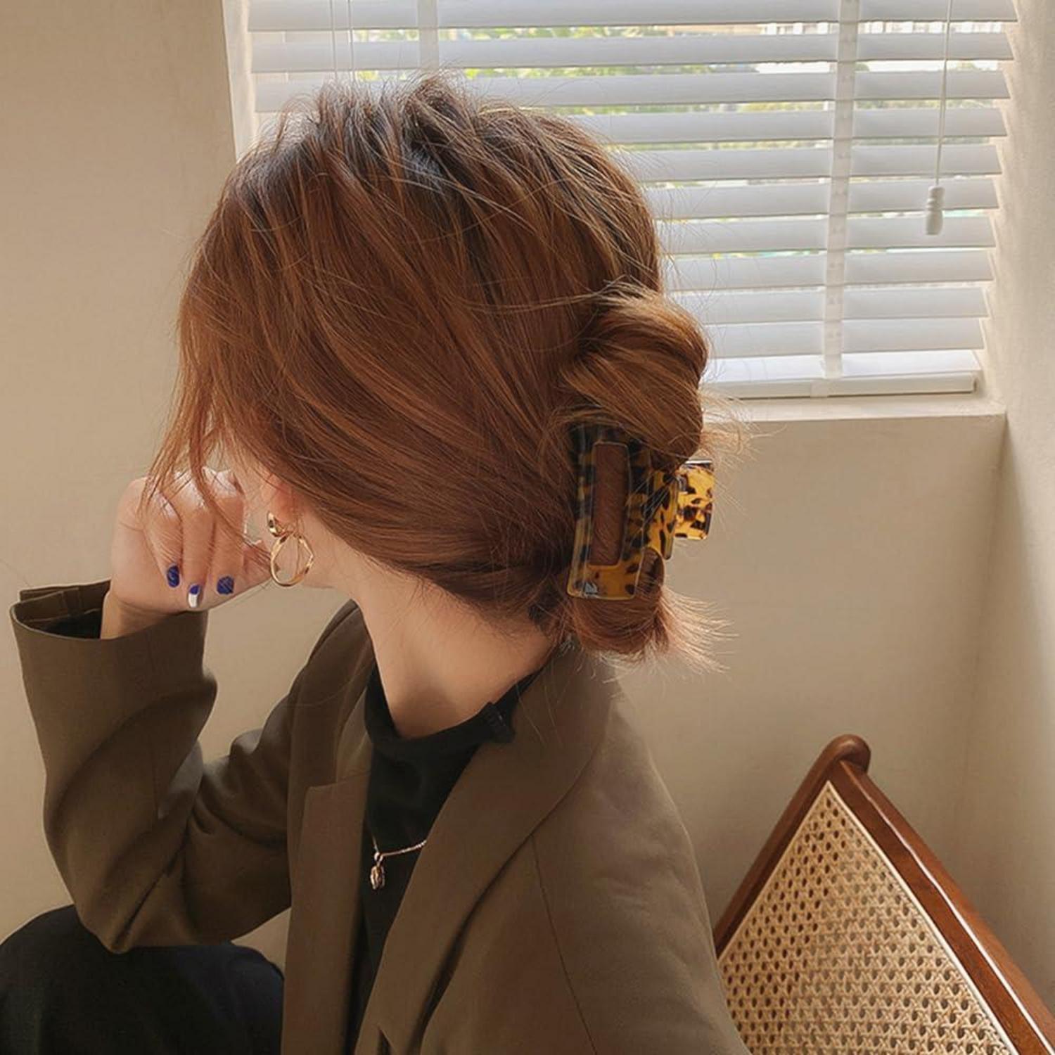 3er Set Acetat-Haarklammern Leopard Haarspangen für Frauen