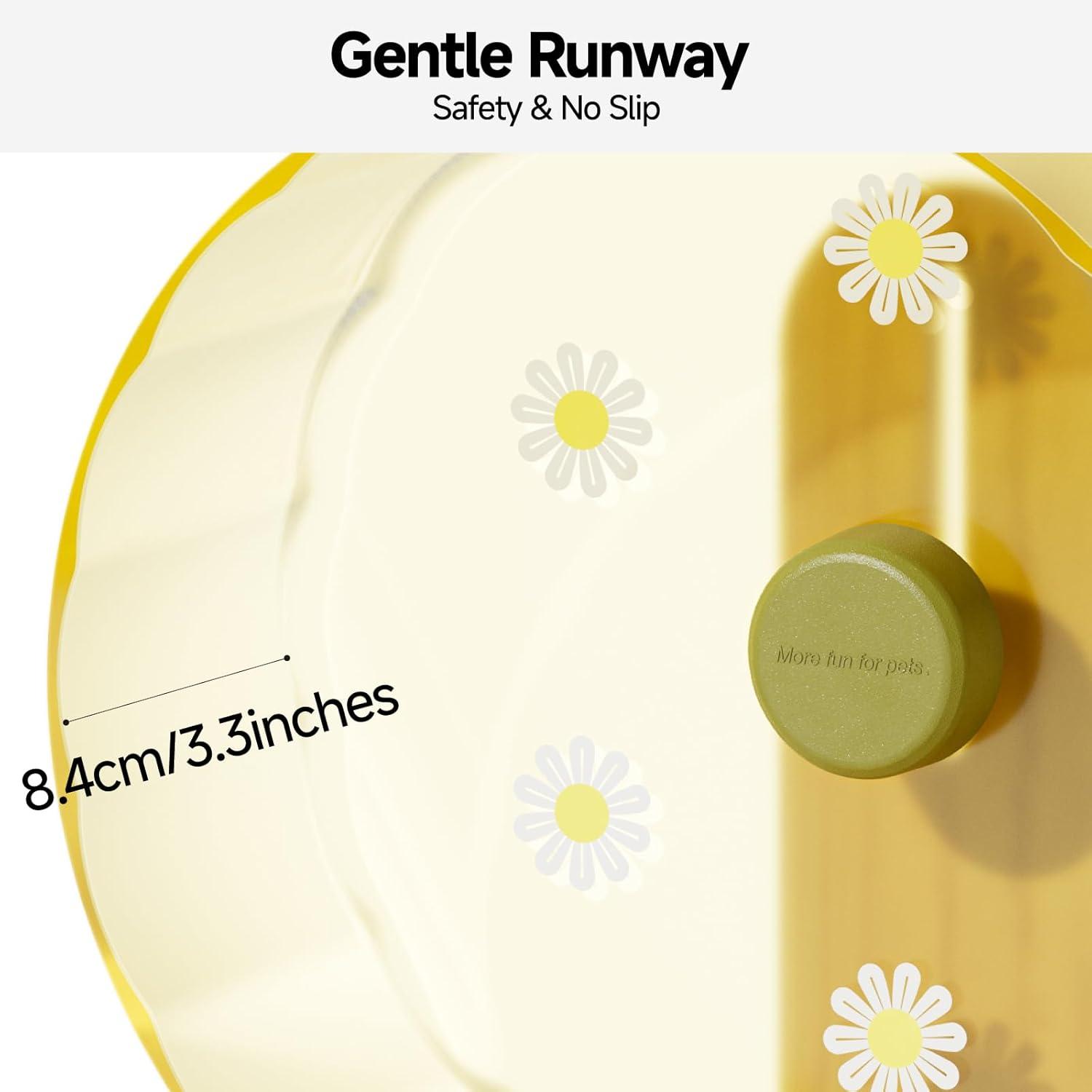 MEWOOFUN Holz Hamsterrad 22cm - Leises Laufrad Transparent für Hamster & Kleintiere