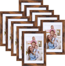 Bilderrahmen Collage Set für Fotos 9x13 10x15 cm Wand Tisch Braun
