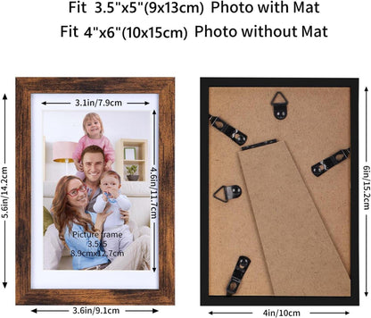 Bilderrahmen 9x13 cm Braun Passepartout Collage Set 10x15 cm