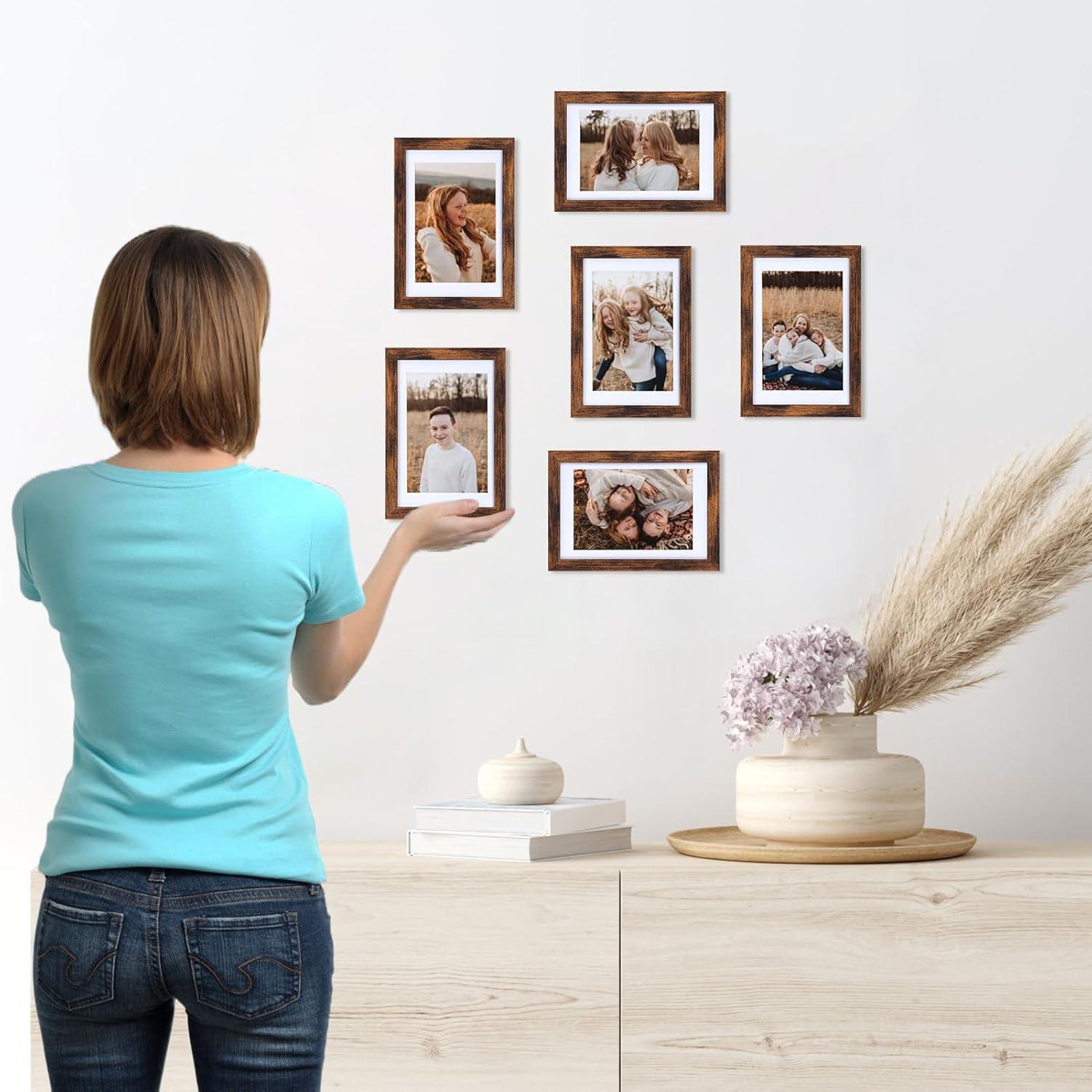 10-teiliges Bilderrahmen Set für 9x13 cm Fotos mit/ohne Passepartout