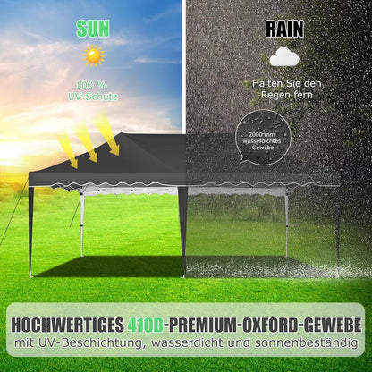 Faltpavillon 3x6 mit Seitenwänden – Wasserdicht & Stabil