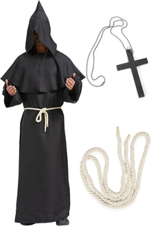 Mittelalter Mönch Priester Kostüm Halloween Zauberer Mantel Kit