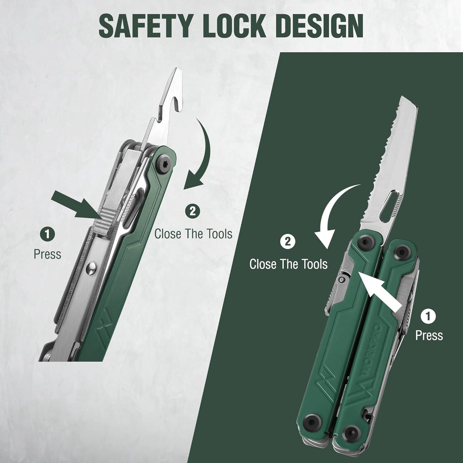 Multifunktionszange 18 in 1 Multitool Werkzeug Edelstahl mit Messer