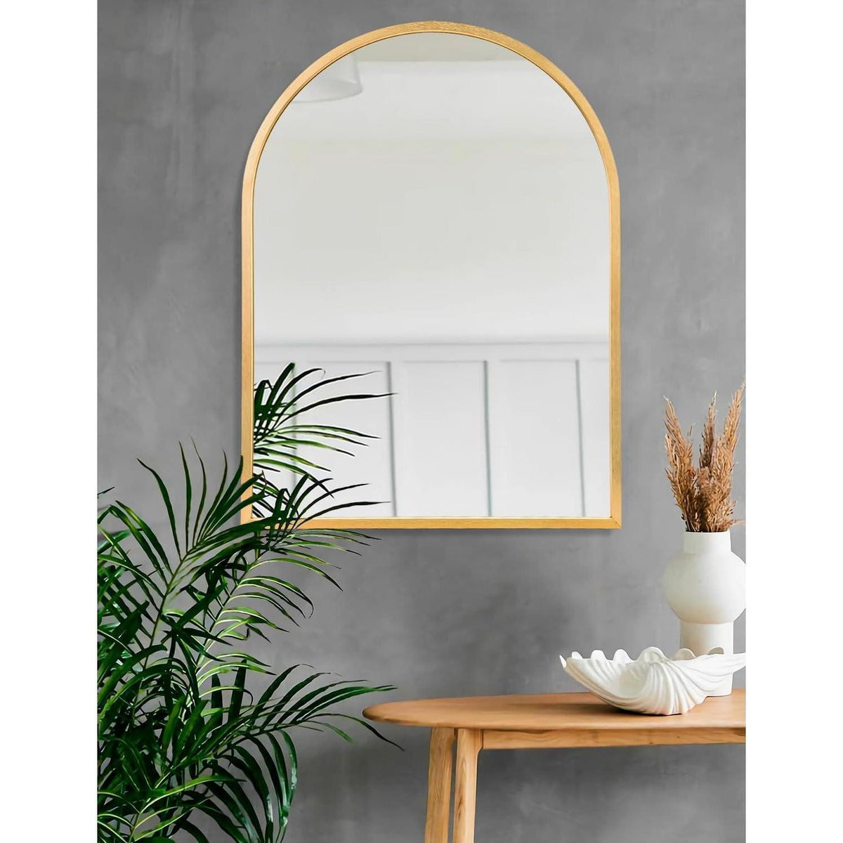 Gewölbter Wandspiegel Gold – 70x50cm, Elegantes Design
