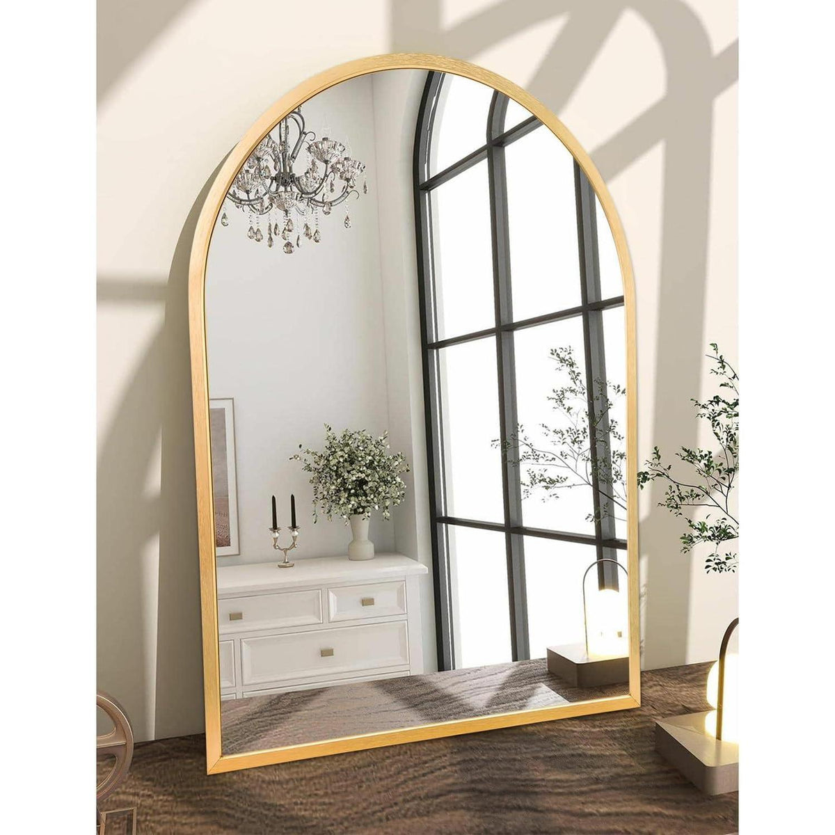 Gewölbter Wandspiegel Gold – 70x50cm, Elegantes Design