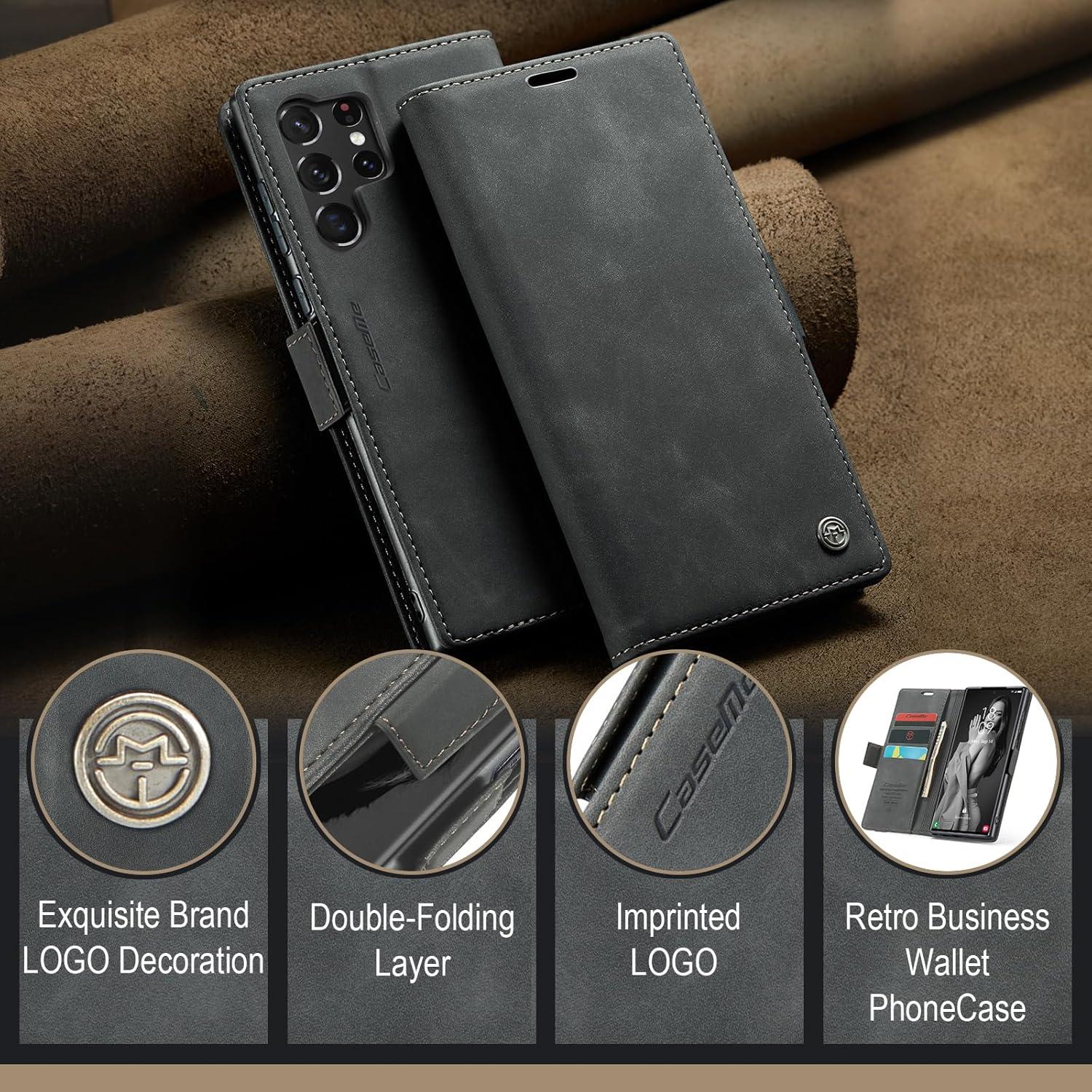 Handyhülle Samsung Galaxy S23 Ultra 5G Leder RFID Flip Case 6,8 Zoll