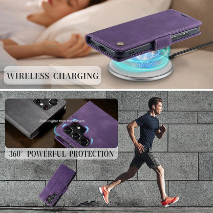 Samsung Galaxy S23 Ultra 5G Leder Klapphülle RFID Magnet Standfunktion - Lila