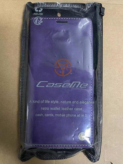 Samsung Galaxy S23 Ultra 5G Hülle Leder Flip Case RFID Standfunktion Lila