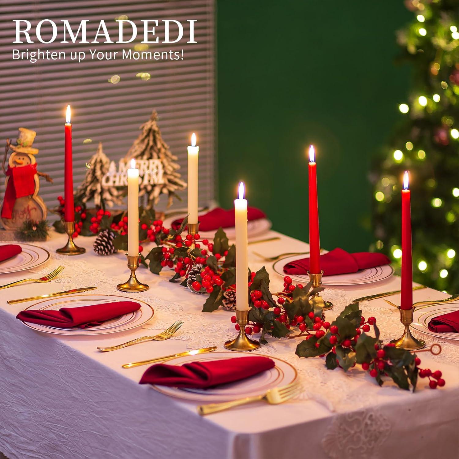 Goldener Kerzenständer 12er Set für Tischdeko - Metall Vintage Modern Advent Wohnzimmer