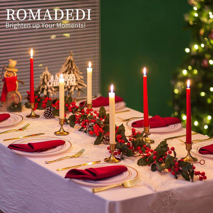 Goldener Kerzenständer 12er Set für Tischdeko - Metall Vintage Modern Advent Wohnzimmer