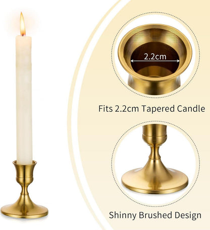 Goldener Kerzenhalter für festliche Tischdekoration - 12er Set Kegelform Vintage