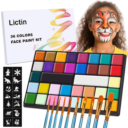 Professionelle Gesichtsfarben-Set 36 Farben für Halloween & Fasching