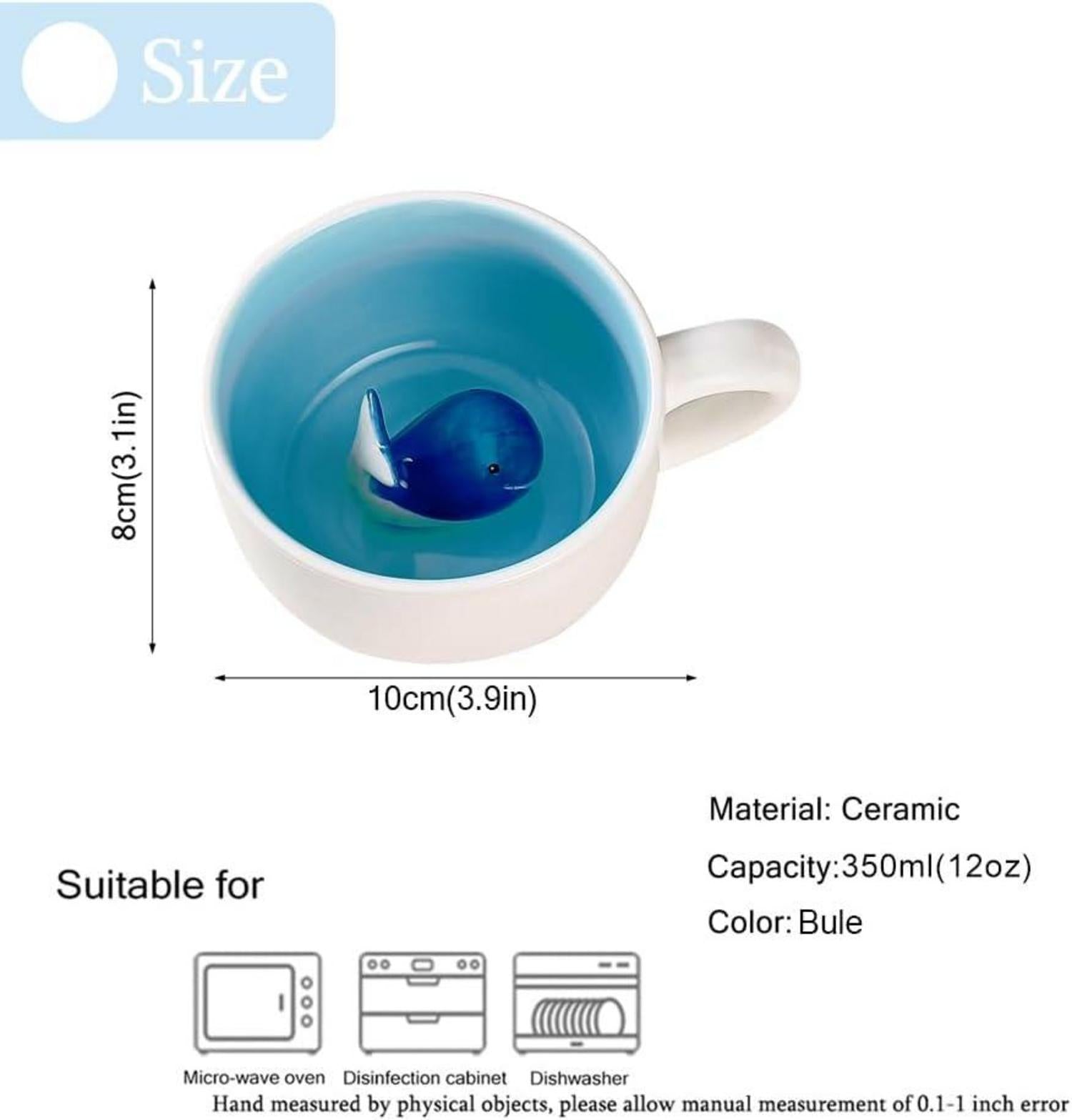 Walfisch Keramik Tasse Lustig Personalisiert Kawaii 230ml