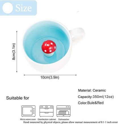 Personalisierte Kawaii Pilz Keramik Tasse 230ml Tiere Stil Hochzeit-Geschenk