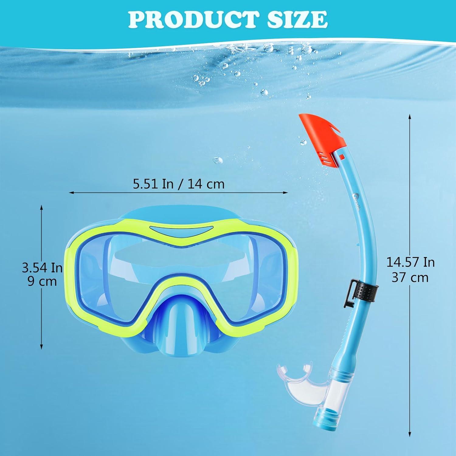 Schnorchelset Kinder Anti-Fog Taucherbrille Premium Halbtrockner