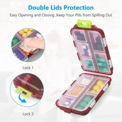 ACWOO Pillendose 7 Tage Tablettenbox 10 Fächer BPA frei