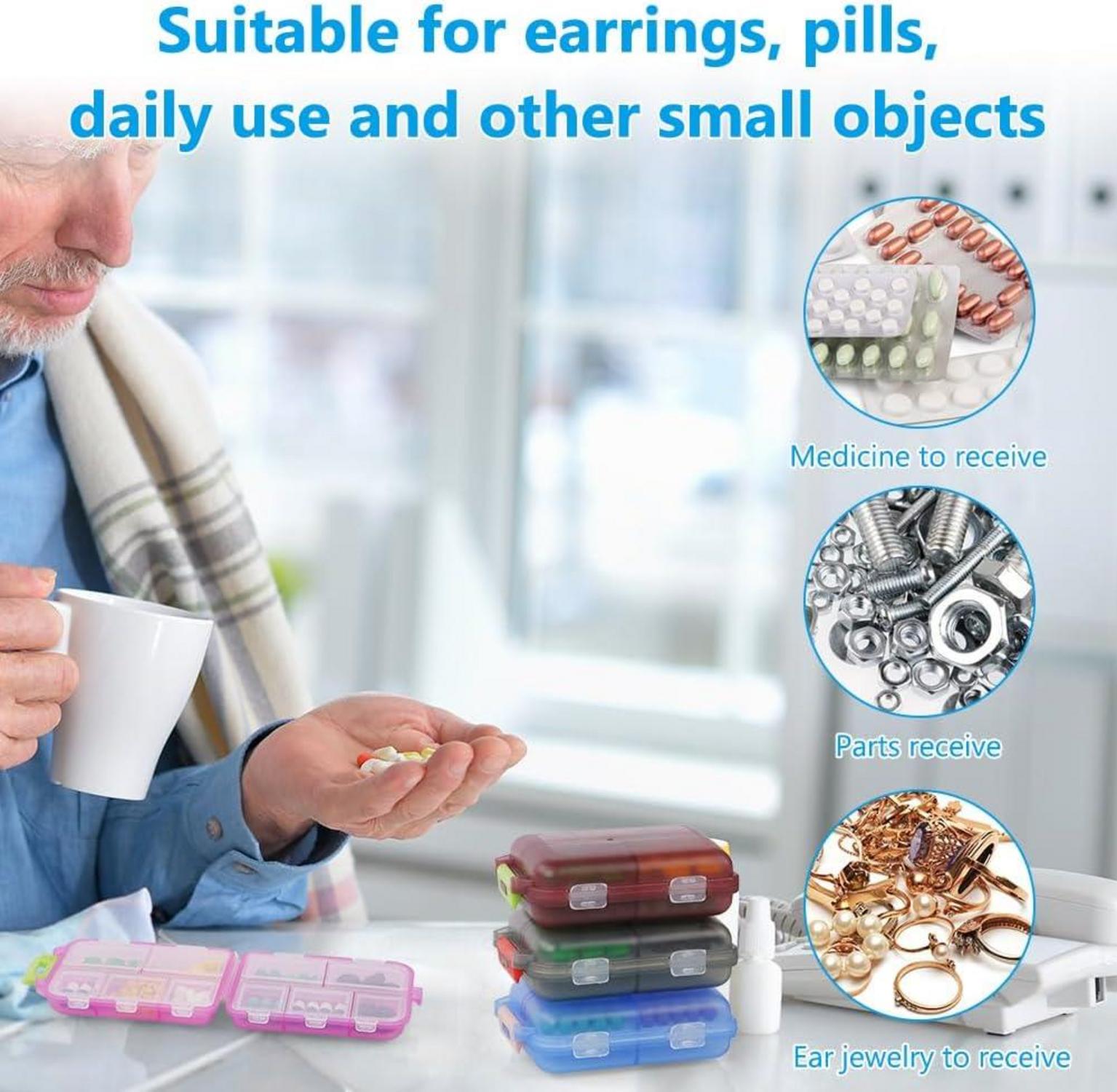 Tablettenbox 7 Tage Pillendose 10 Fächer Medikamentenbox BPA frei