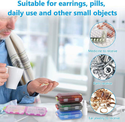 Tablettenbox 7 Tage Pillendose 10 Fächer Medikamentenbox BPA frei