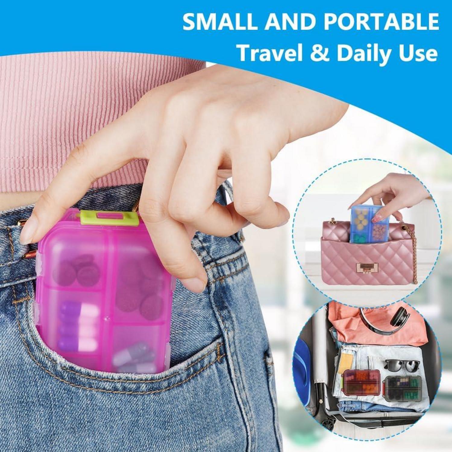 Tablettenbox 7 Tage, Pillendose 10 Fächer, Medikamentenbox BPA Frei