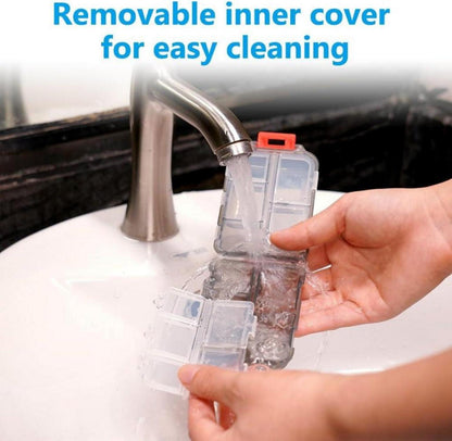 ACWOO Pillendose 7 Tage Tablettenbox 10 Fächer BPA frei