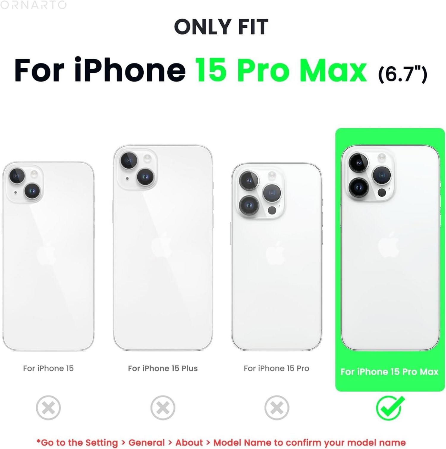 ORNARTO iPhone 15 Pro Max Hülle Silikon 6,7 Zoll