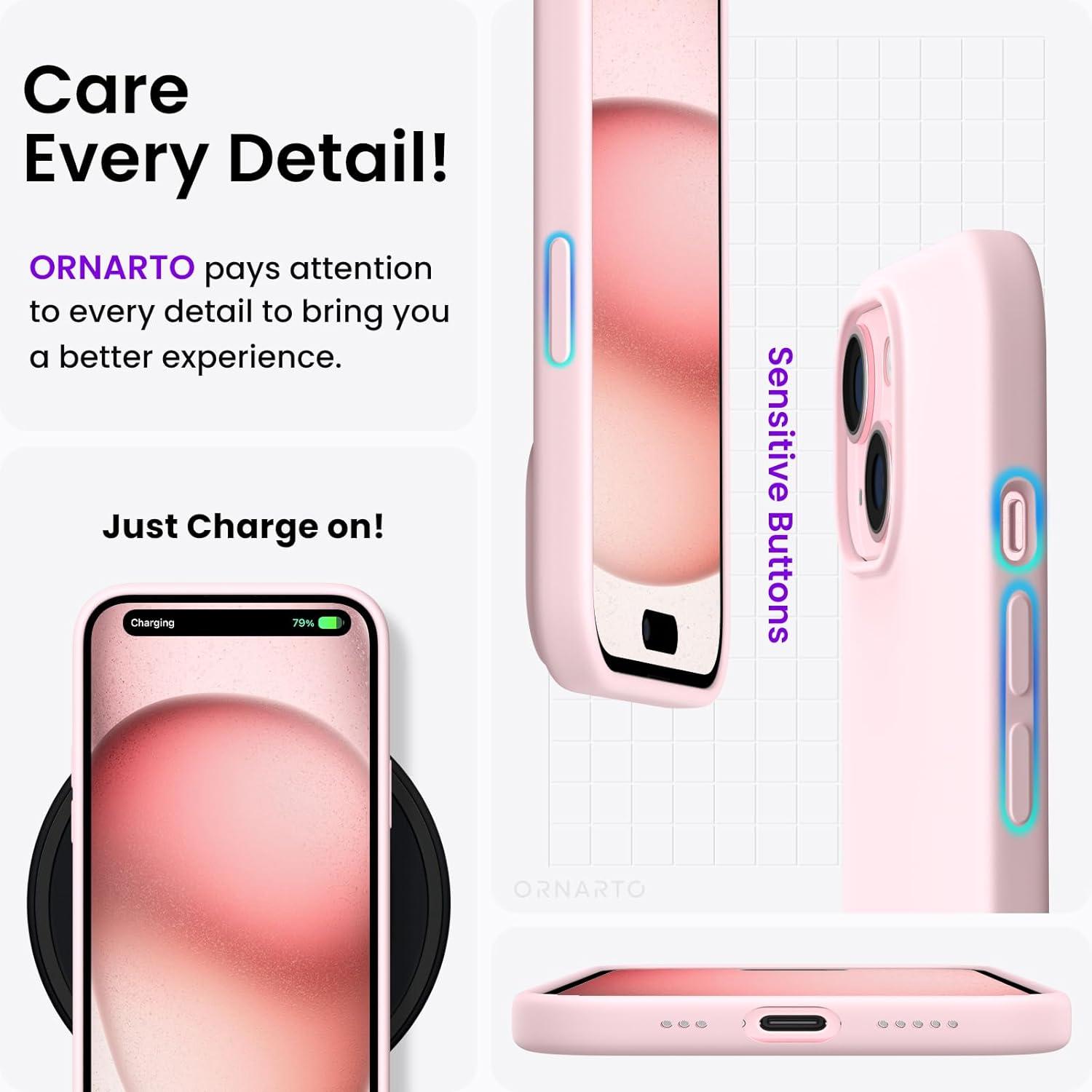 iPhone 15 Hülle Silikon 6,1 Zoll flüssig Rose stoßfest 2023