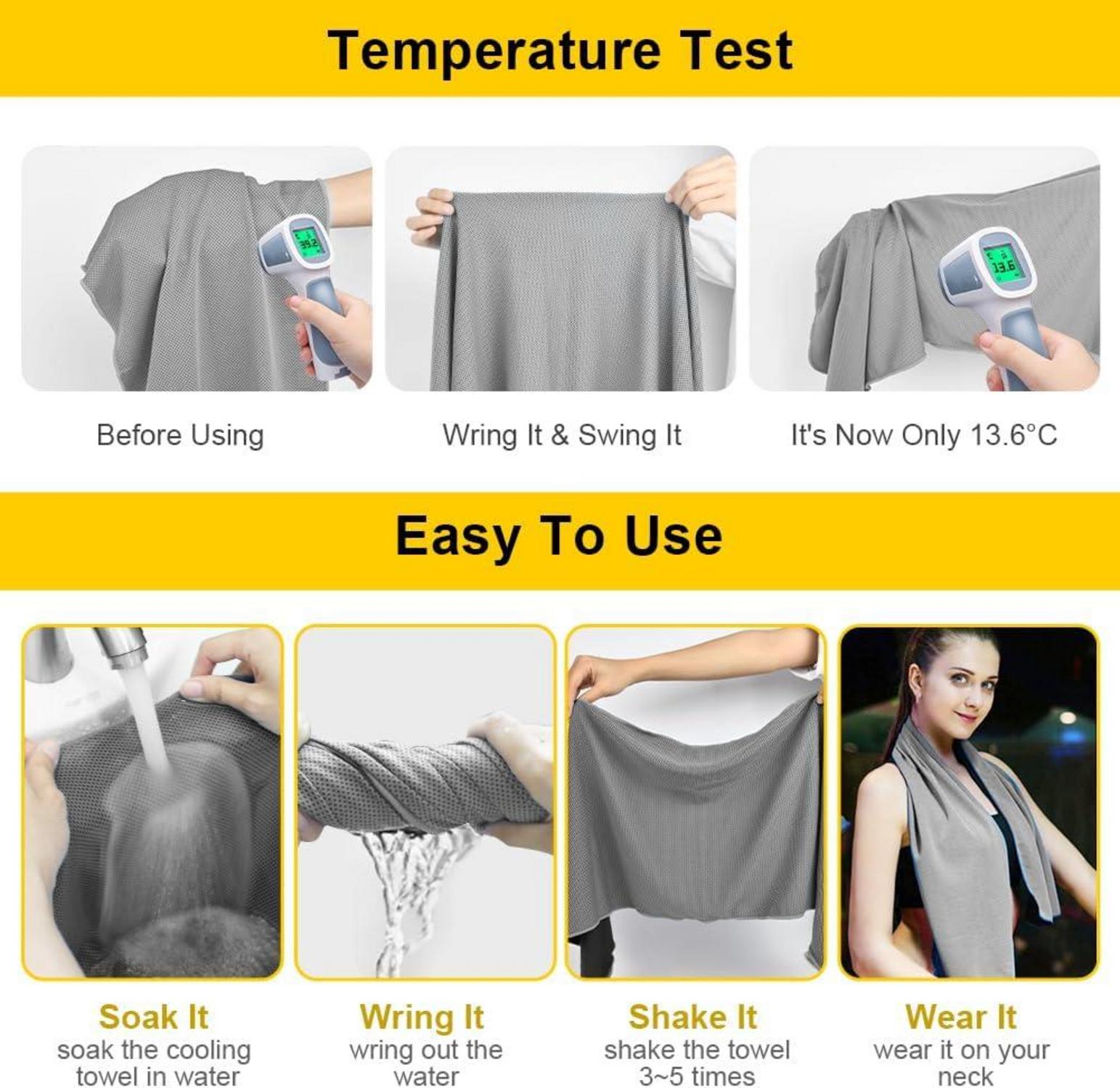 Flintronic Kühlendes Mikrofaser Handtuch Set für Sport und Reisen