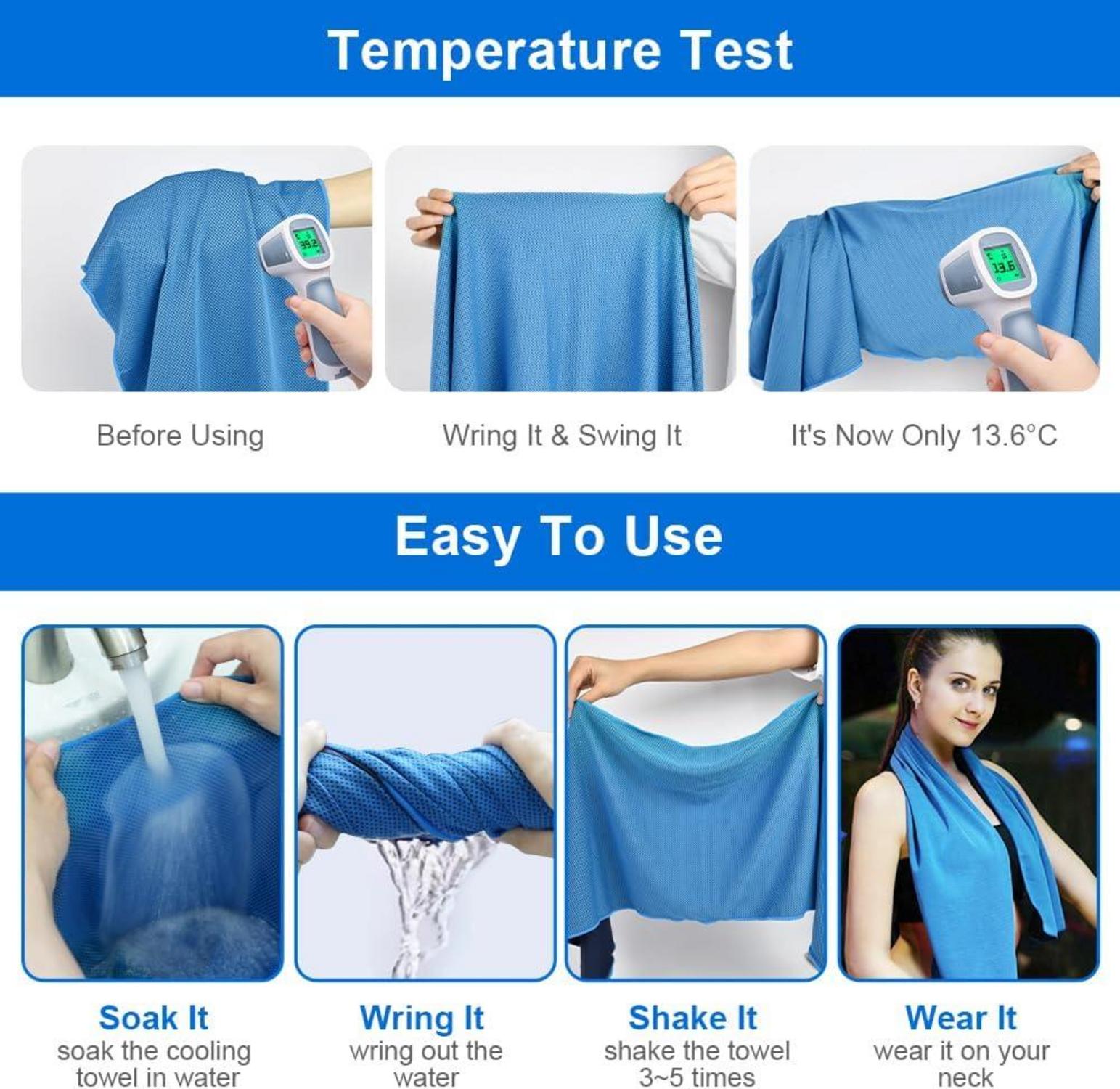 Kühltuch Set Mikrofaser-Handtuch Cooling Towel Eishandtuch Workout