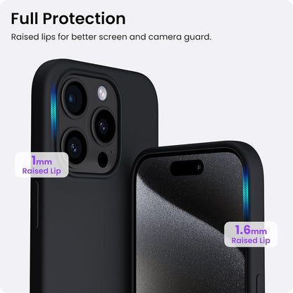 ORNARTO iPhone 15 Pro Hülle Silikon 6,1 Zoll Schwarz 2023