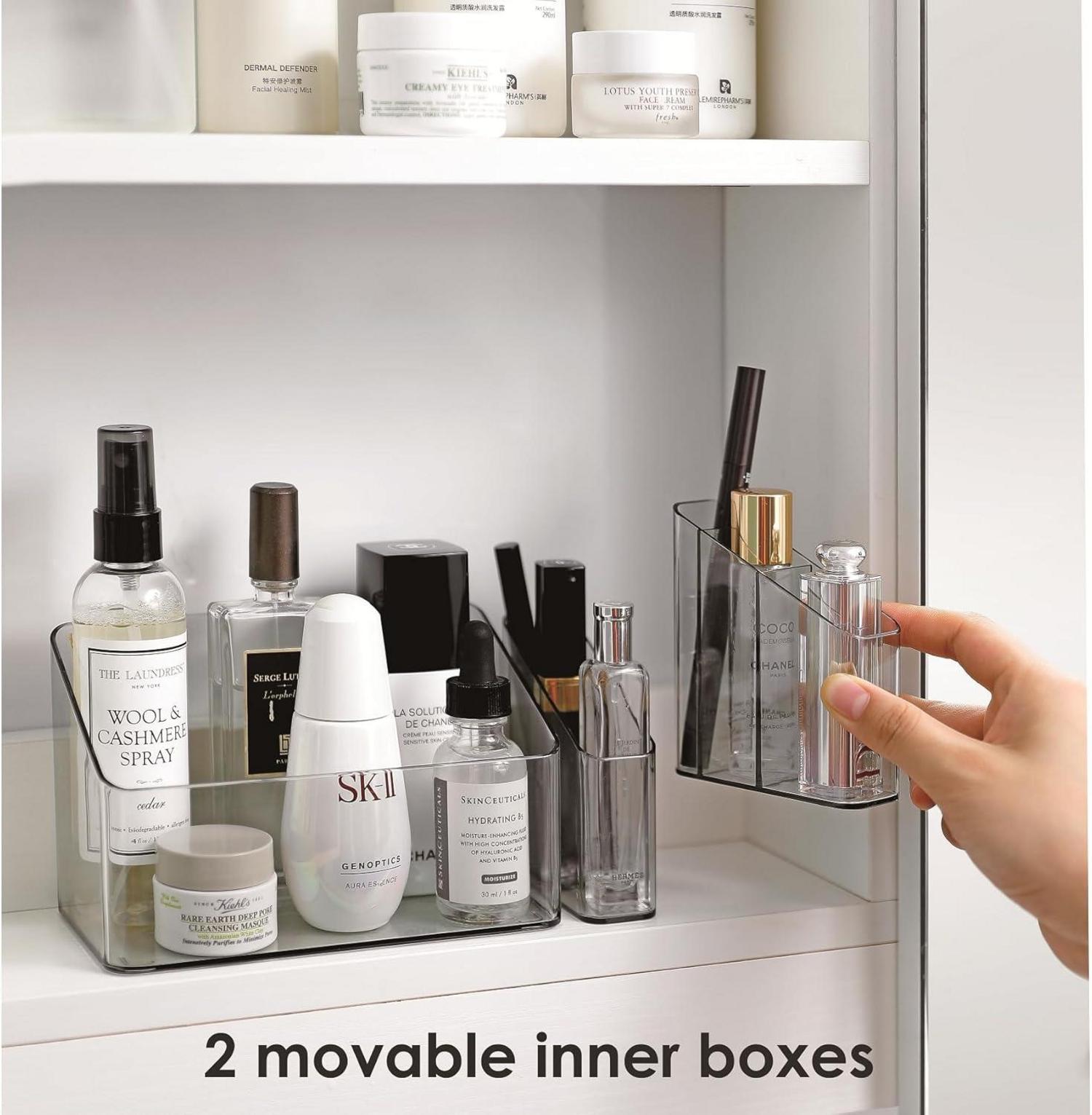 SHIMOYAMA Make-Up Organizer 2er Pack Kunststoff Organizer für Kosmetik Makeup Schminktisch Badezimmer Makeup-Box