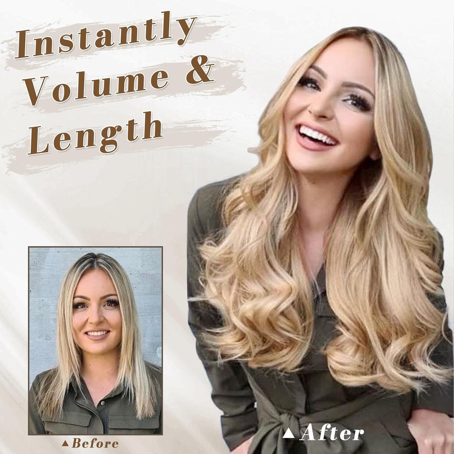 BARSDAR Clip in Extensions 5 PCS Honigblond Beigeblond 45 cm