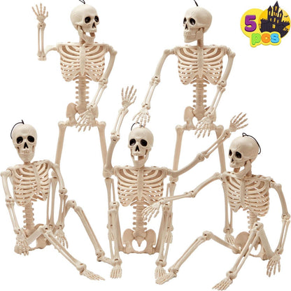 Bewegliche Halloween-Skelette 5er Set 40,6cm