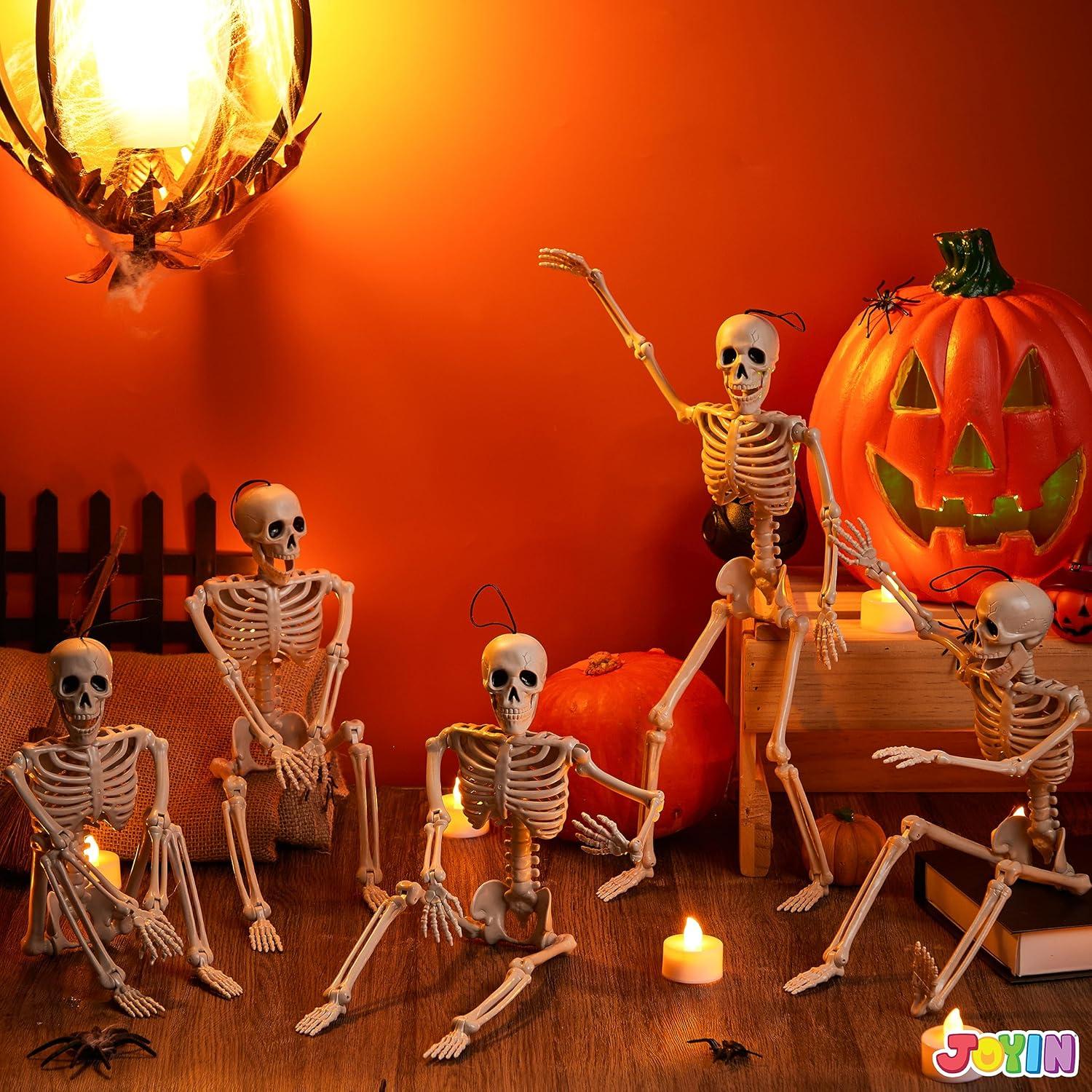 JOYIN Halloween-Skelette 5er-Set 40,6 cm Gelenke Friedhofsdekorationen