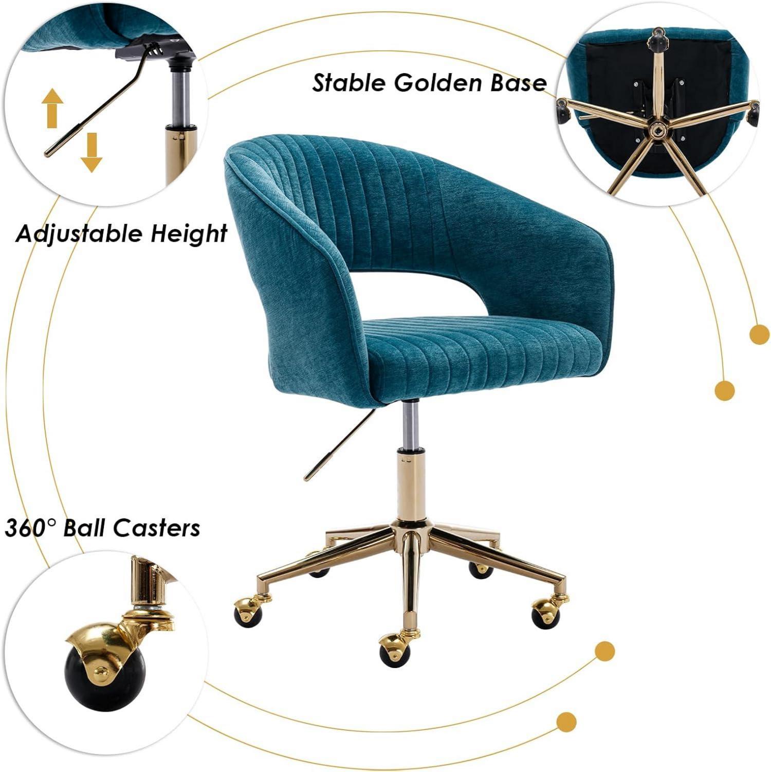 Bürostuhl Stoff Ergonomisches Design Drehstuhl höhenverstellbar Blau