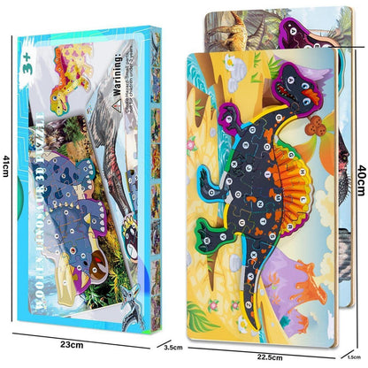 Montessori Dino Puzzle Holz 26Teile Lernspiel ab 2 Jahre