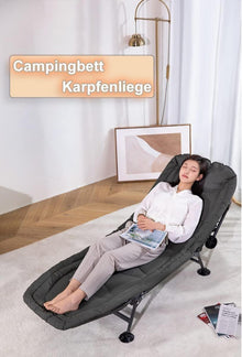 Klappbare Sonnenliege mit Auflage, Campingliege 190x67x38cm