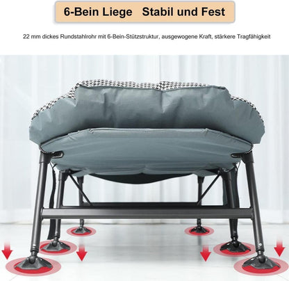 Klappbare Sonnenliege mit Auflage, Liegestuhl Feldbett 190x67cm