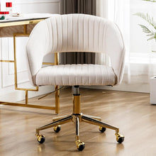 Verstellbarer Bürostuhl Chenille Beige mit Offener Rückenlehne